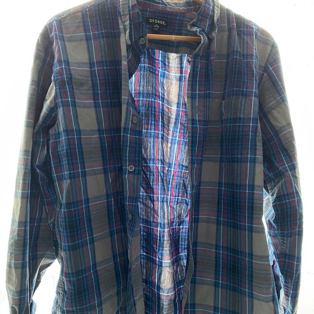 Red, Blue & Gray Flannel Top